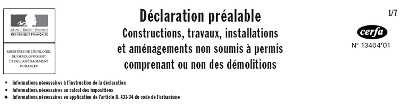 Bannière de déclaration préalable de travaux